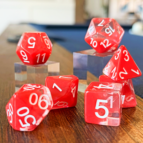 Red Death Goblin Stones 7Pc Dice Set Resin