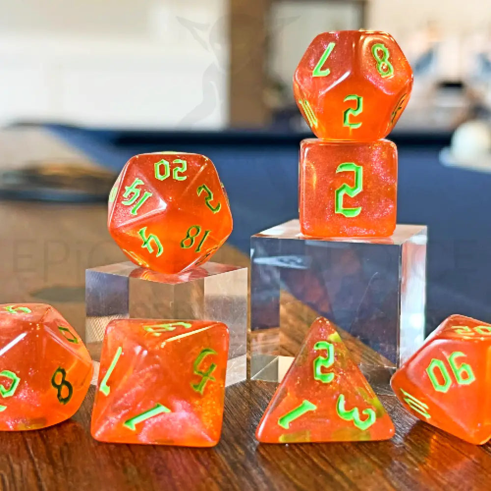 Cinderburst 7Pc Dice Set Acrylic