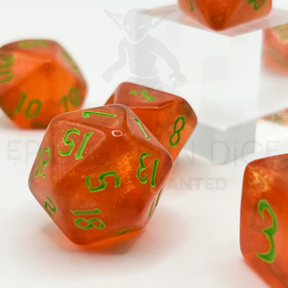 Cinderburst 7Pc Dice Set Acrylic