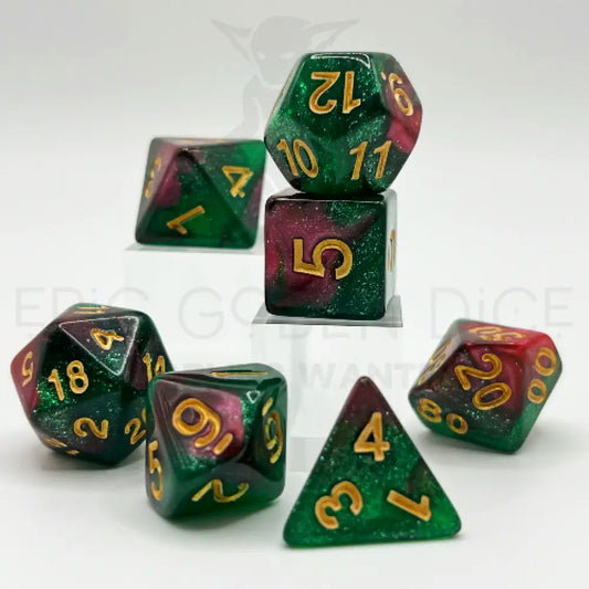 Cinnamon Green Apple 7Pc Dice Set Acrylic