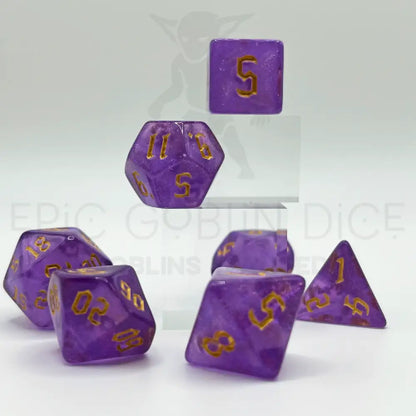 Dark Mage Purple 7Pc Dice Set Acrylic