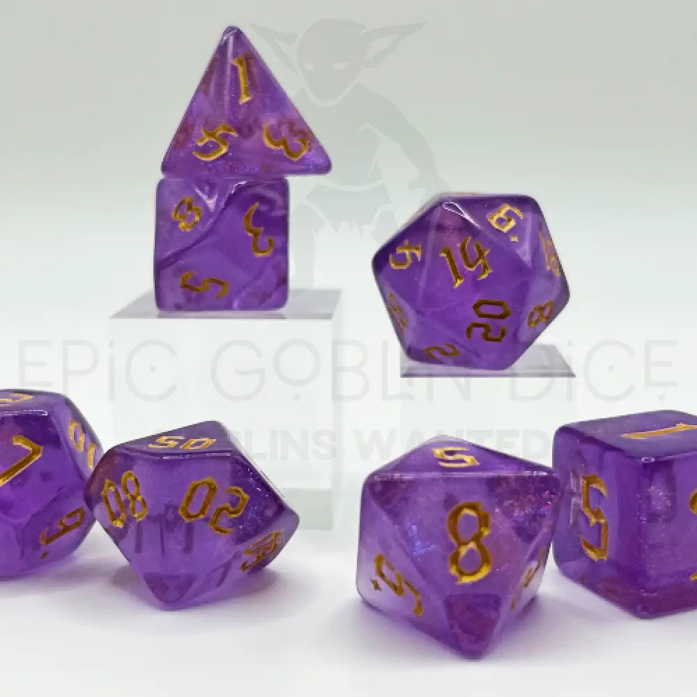 Dark Mage Purple 7Pc Dice Set Acrylic