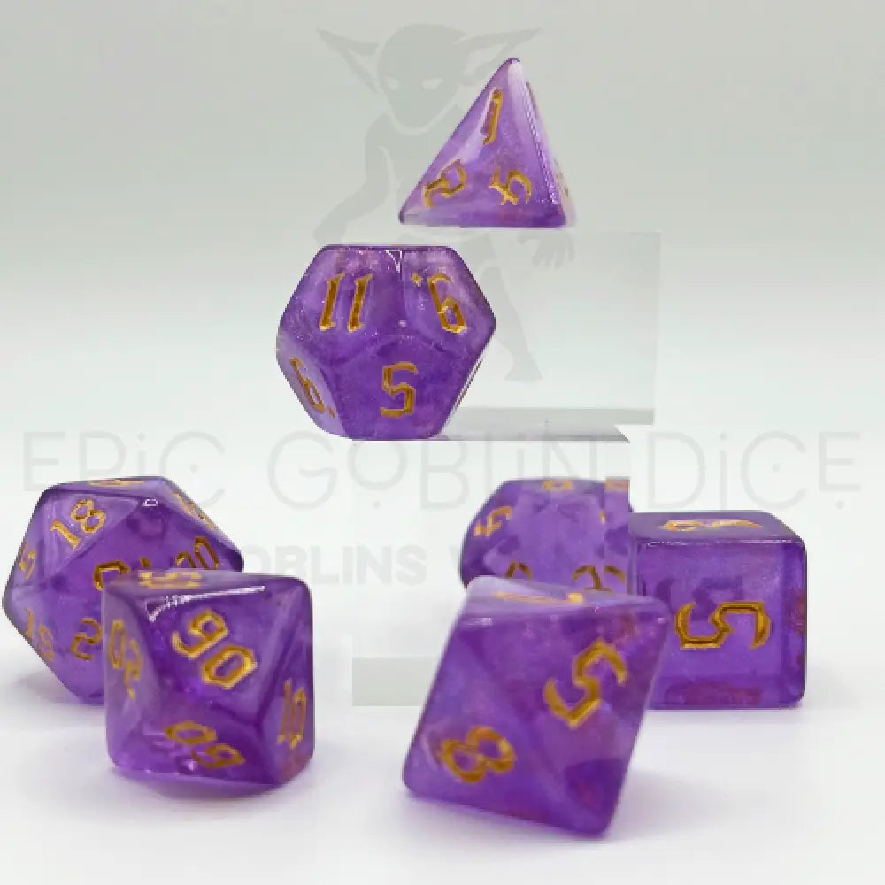 Dark Mage Purple 7Pc Dice Set Acrylic