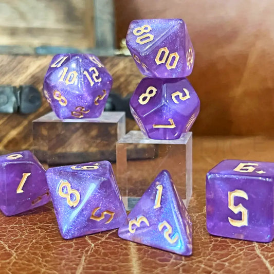 Dark Mage Purple 7Pc Dice Set Acrylic