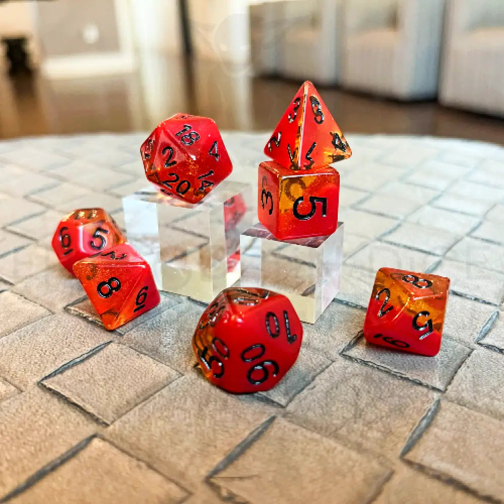 Dragon Candy - Firehots 7Pc Dice Set Resin