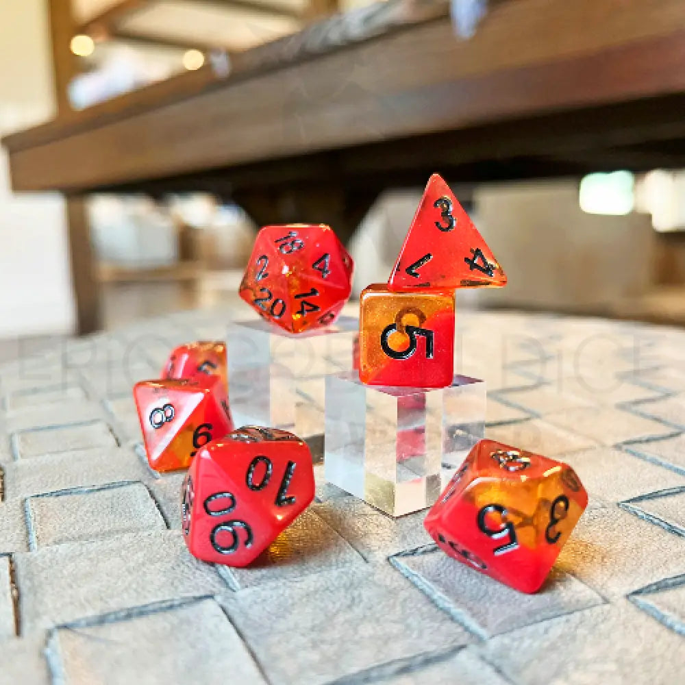 Dragon Candy - Firehots 7Pc Dice Set Resin