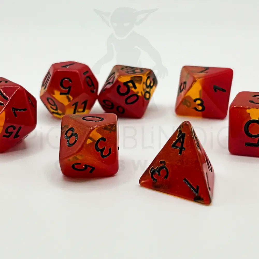 Dragon Candy - Firehots 7Pc Dice Set Resin