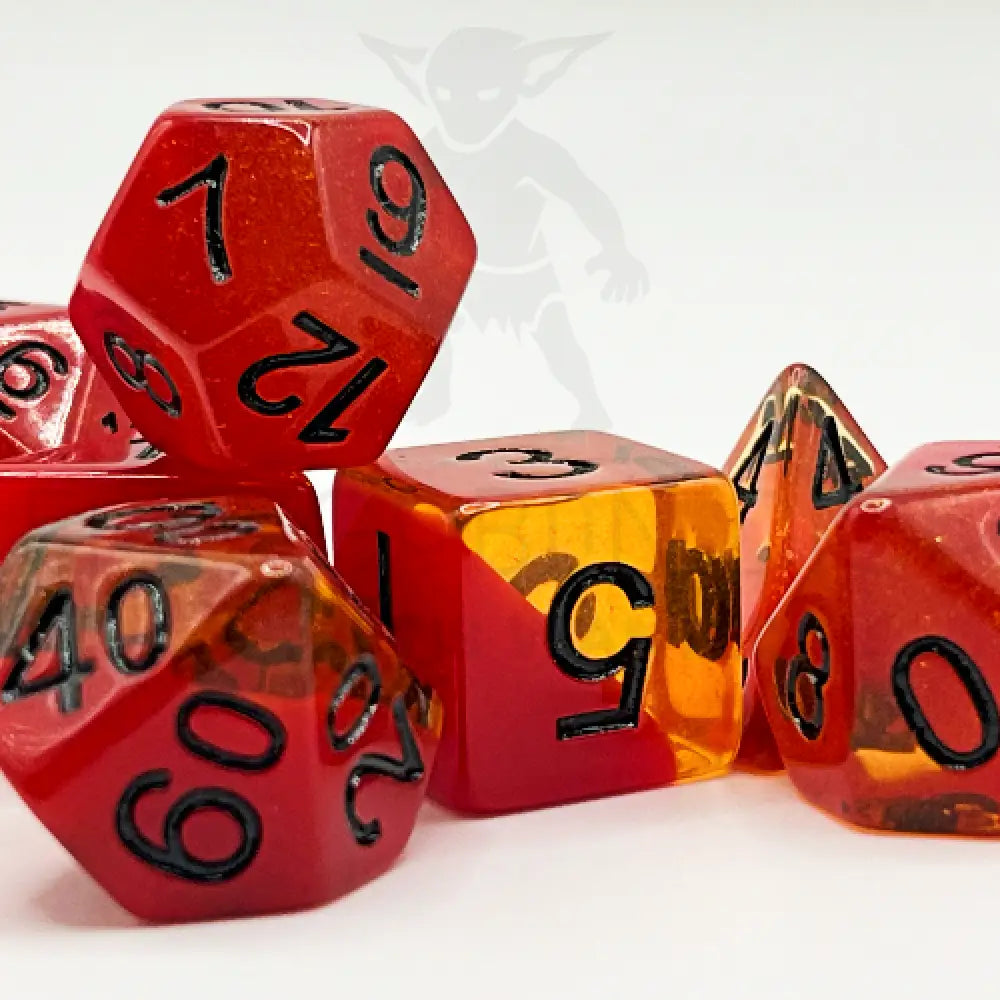 Dragon Candy - Firehots 7Pc Dice Set Resin