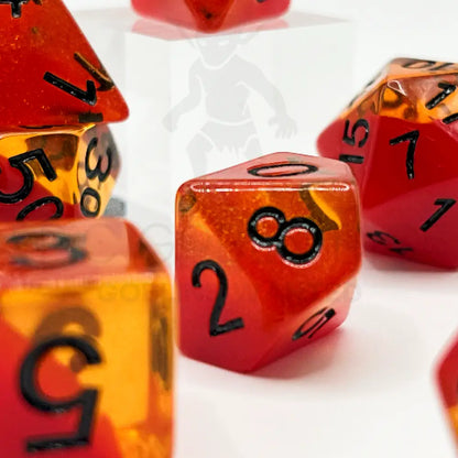 Dragon Candy - Firehots 7Pc Dice Set Resin