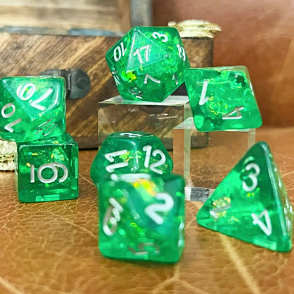 Emerald Gleam Green 7Pc Dice Set Resin