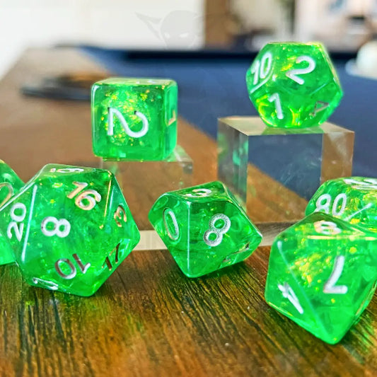 Emerald Gleam Green 7Pc Dice Set Resin