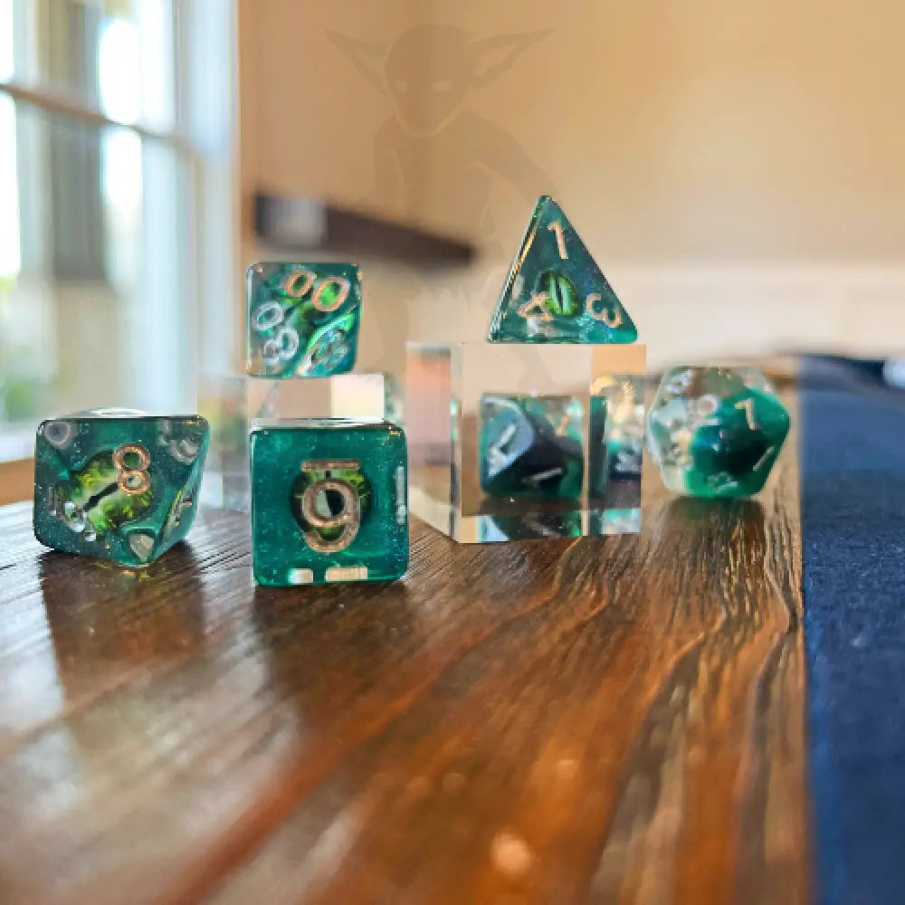 Eye Of The Beholder - Green 7Pc Dice Set Resin