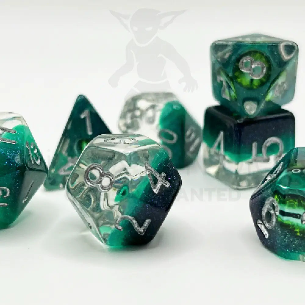 Eye Of The Beholder - Green 7Pc Dice Set Resin