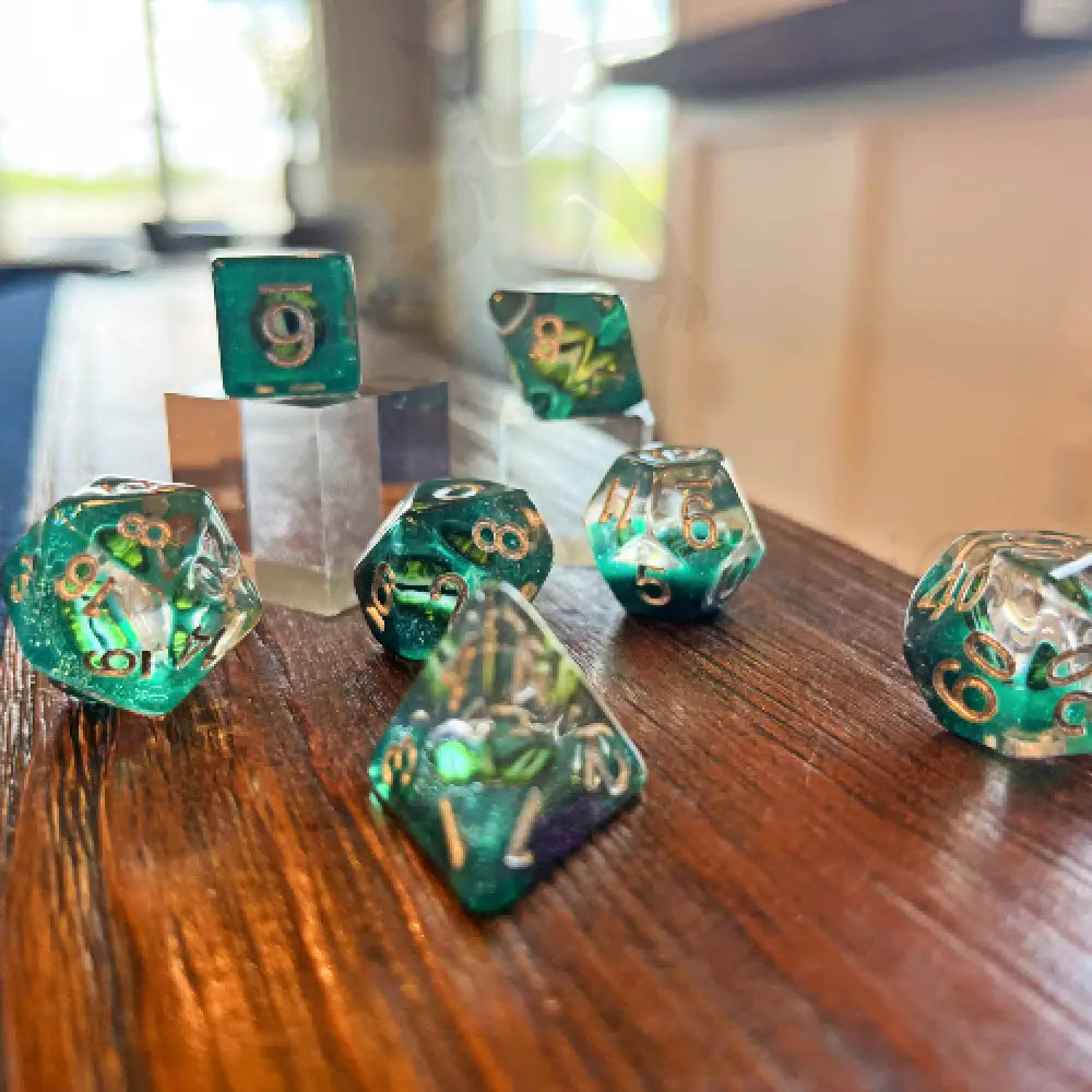 Eye Of The Beholder - Green 7Pc Dice Set Resin