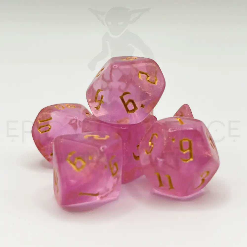 Galaxy Dust Pink 7Pc Dice Set Acrylic