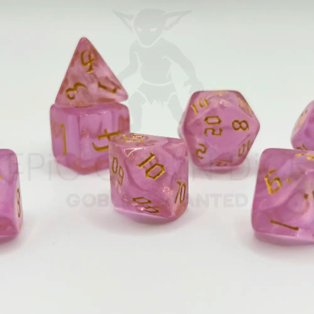 Galaxy Dust Pink 7Pc Dice Set Acrylic