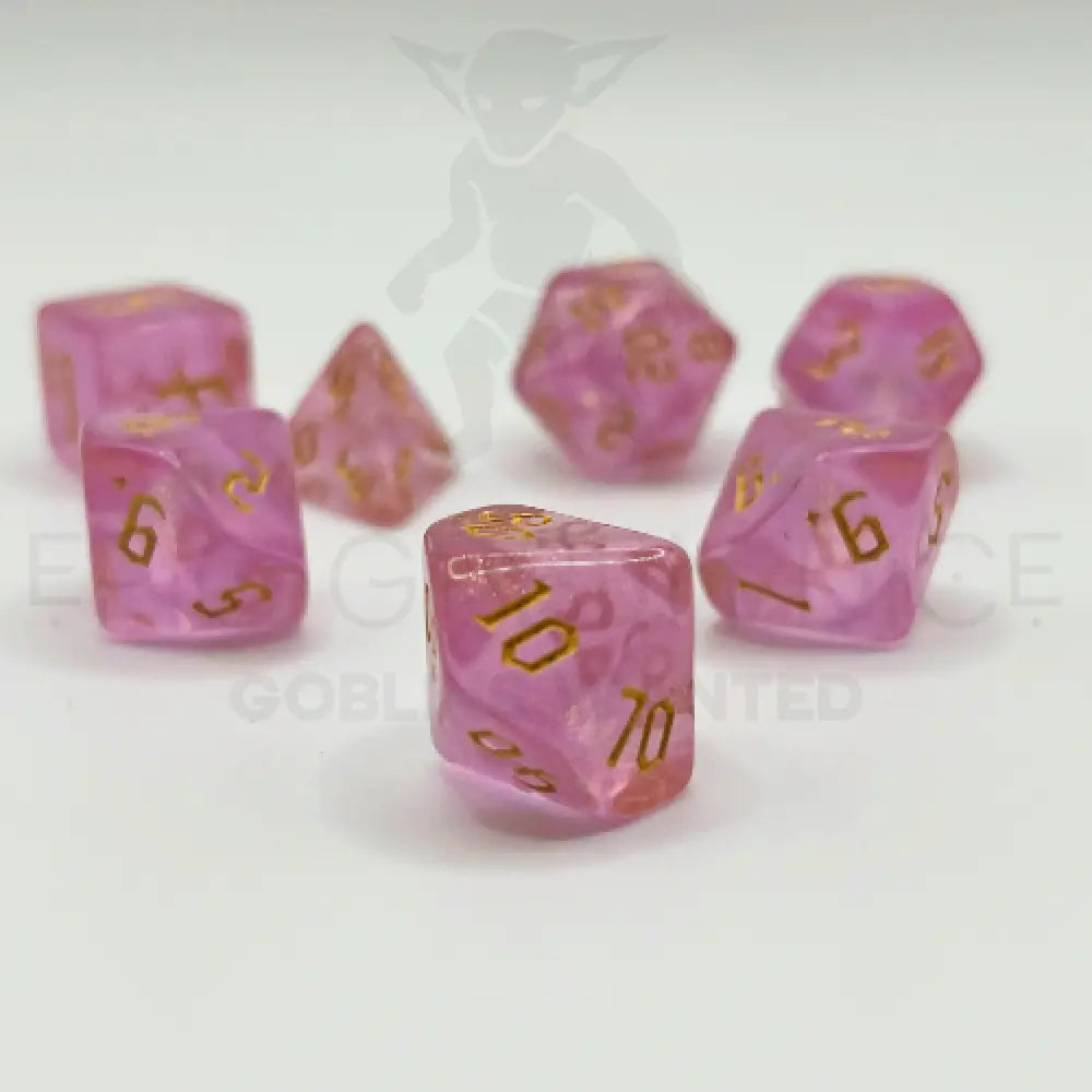 Galaxy Dust Pink 7Pc Dice Set Acrylic