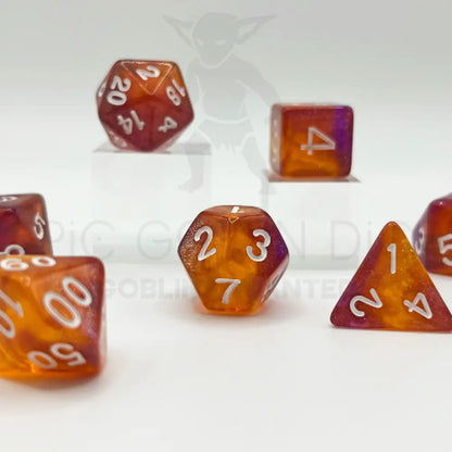 Glowing Embers 7Pc Dice Set Resin