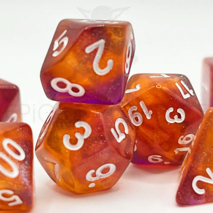 Glowing Embers 7Pc Dice Set Resin