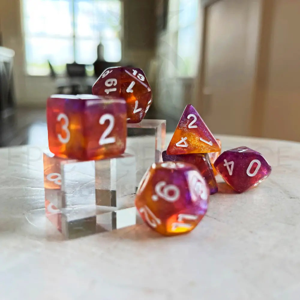 Glowing Embers 7Pc Dice Set Resin