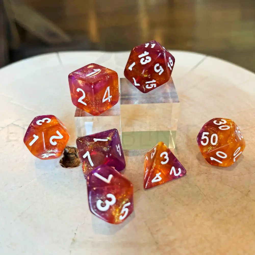 Glowing Embers 7Pc Dice Set Resin