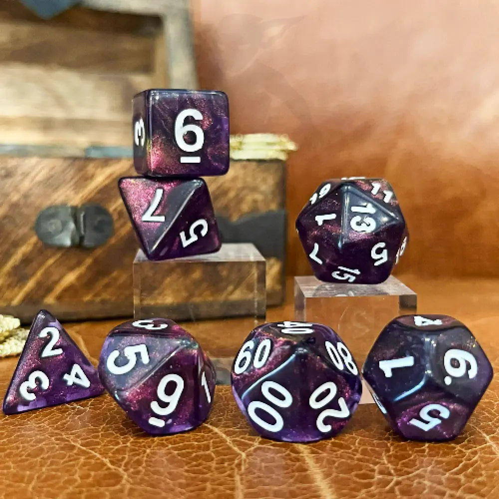 Holographic Purple 7Pc Dice Set Acrylic