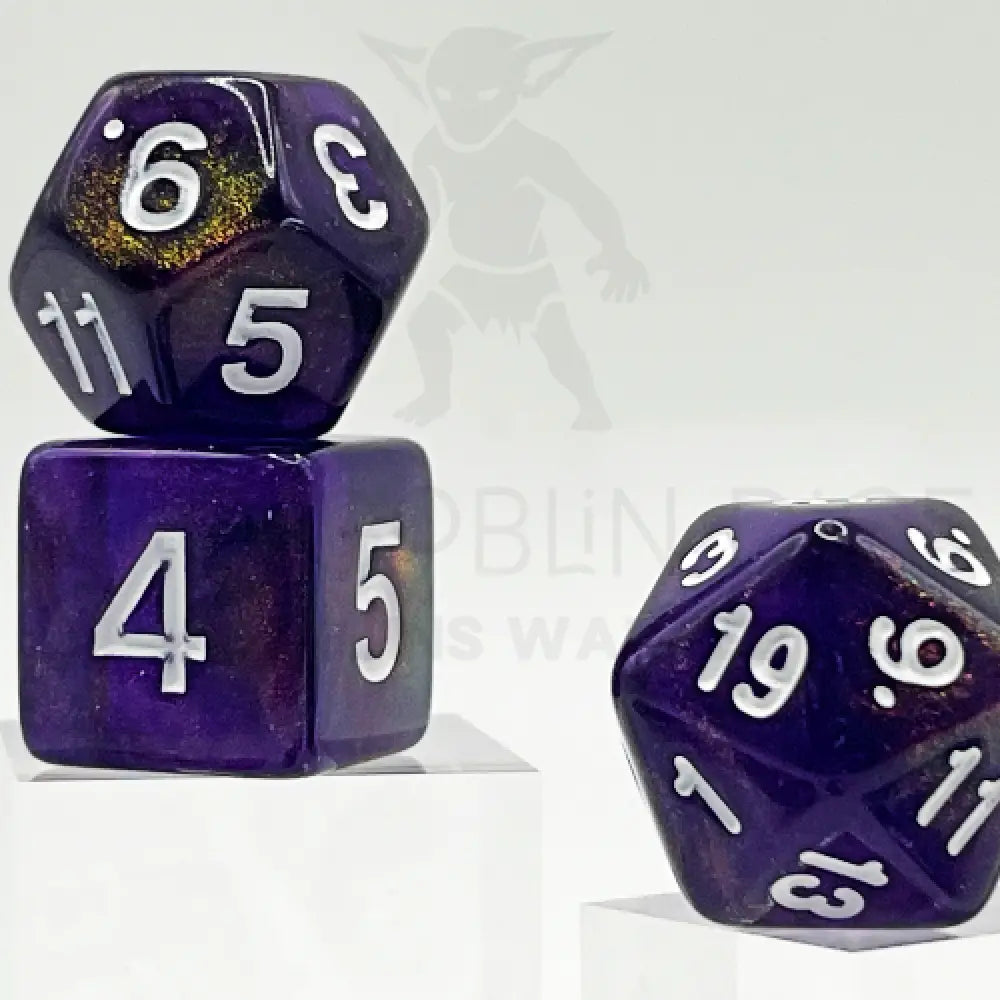 Holographic Purple 7Pc Dice Set Acrylic