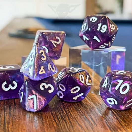 Holographic Purple 7Pc Dice Set Acrylic