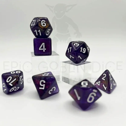 Holographic Purple 7Pc Dice Set Acrylic