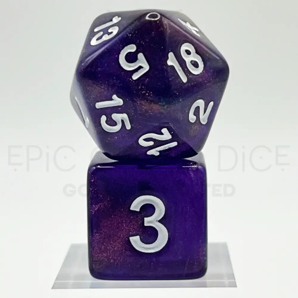 Holographic Purple 7Pc Dice Set Acrylic