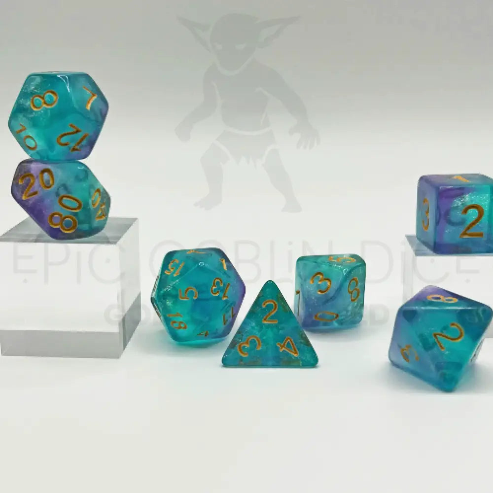 Magical Waters 7Pc Dice Set Acrylic