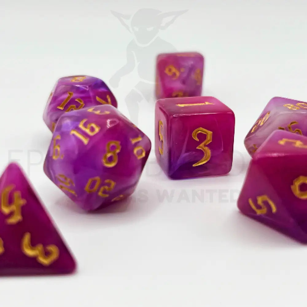 Majestic Violet 7Pc Dice Set Acrylic