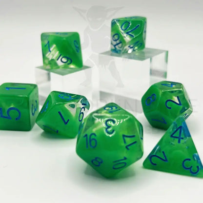 Noxious Bogie Green Goblin Stones 7Pc Dice Set Resin