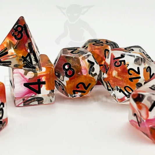 Orange Nova 7Pc Dice Set Resin