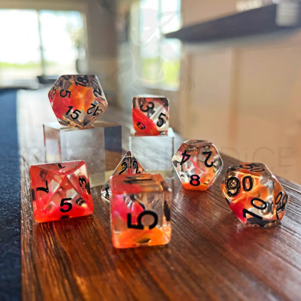 Orange Nova 7Pc Dice Set Resin