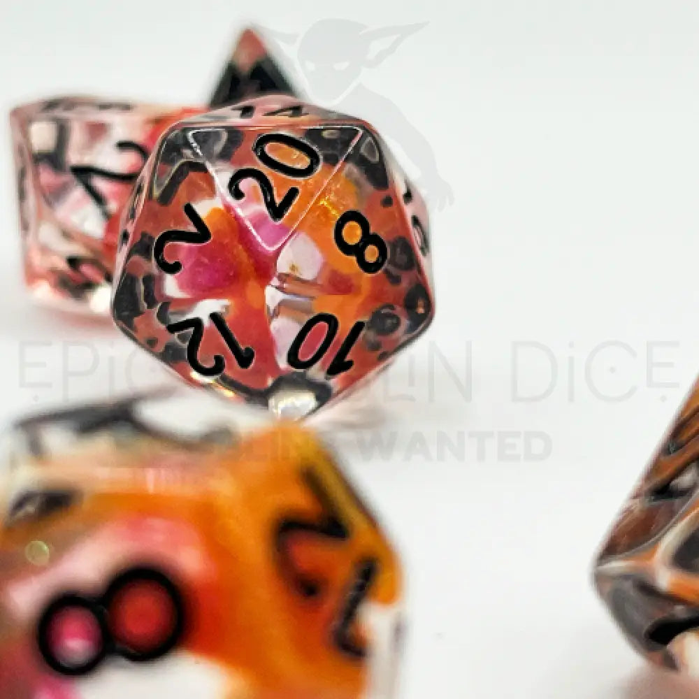 Orange Nova 7Pc Dice Set Resin