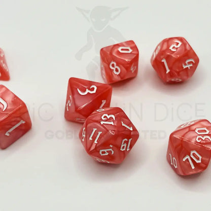 Pink Pearl 7Pc Dice Set Acrylic