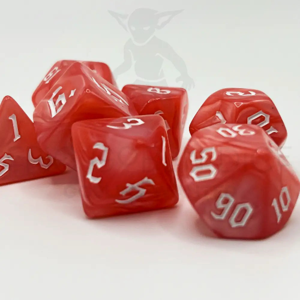 Pink Pearl 7Pc Dice Set Acrylic