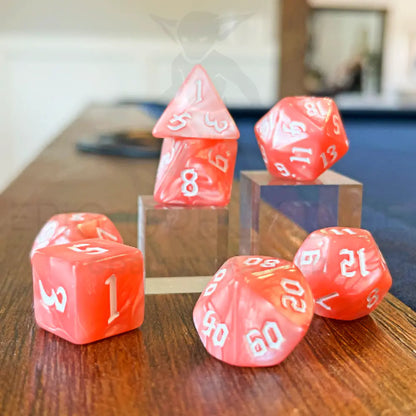 Pink Pearl 7Pc Dice Set Acrylic