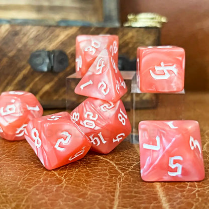 Pink Pearl 7Pc Dice Set Acrylic