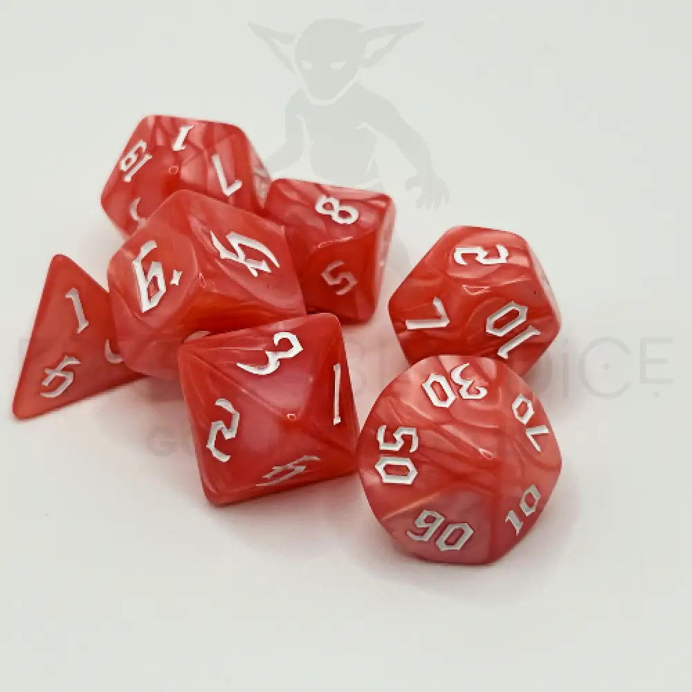 Pink Pearl 7Pc Dice Set Acrylic