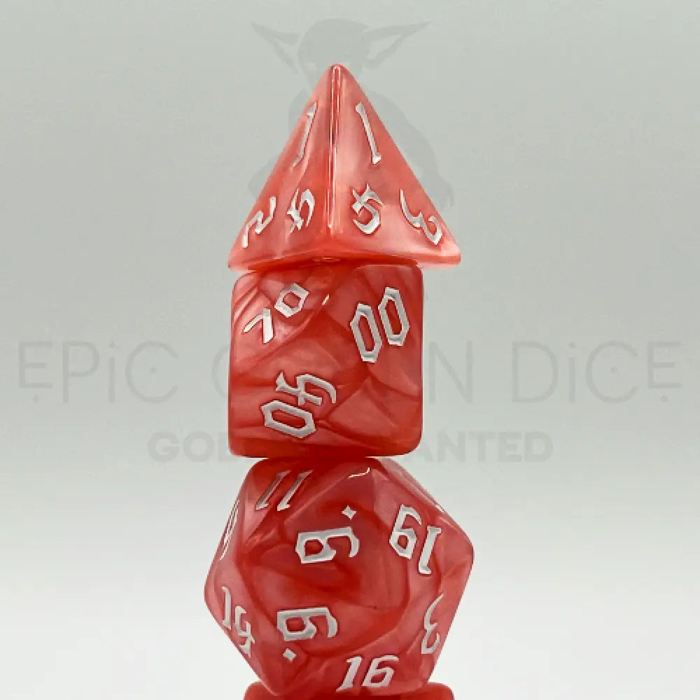 Pink Pearl 7Pc Dice Set Acrylic