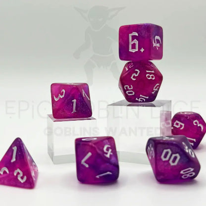 Purple Snowberry 7Pc Dice Set Acrylic