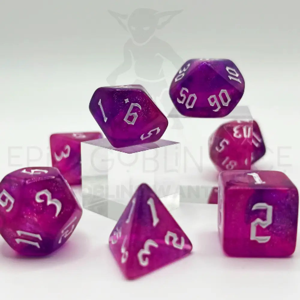 Purple Snowberry 7Pc Dice Set Acrylic