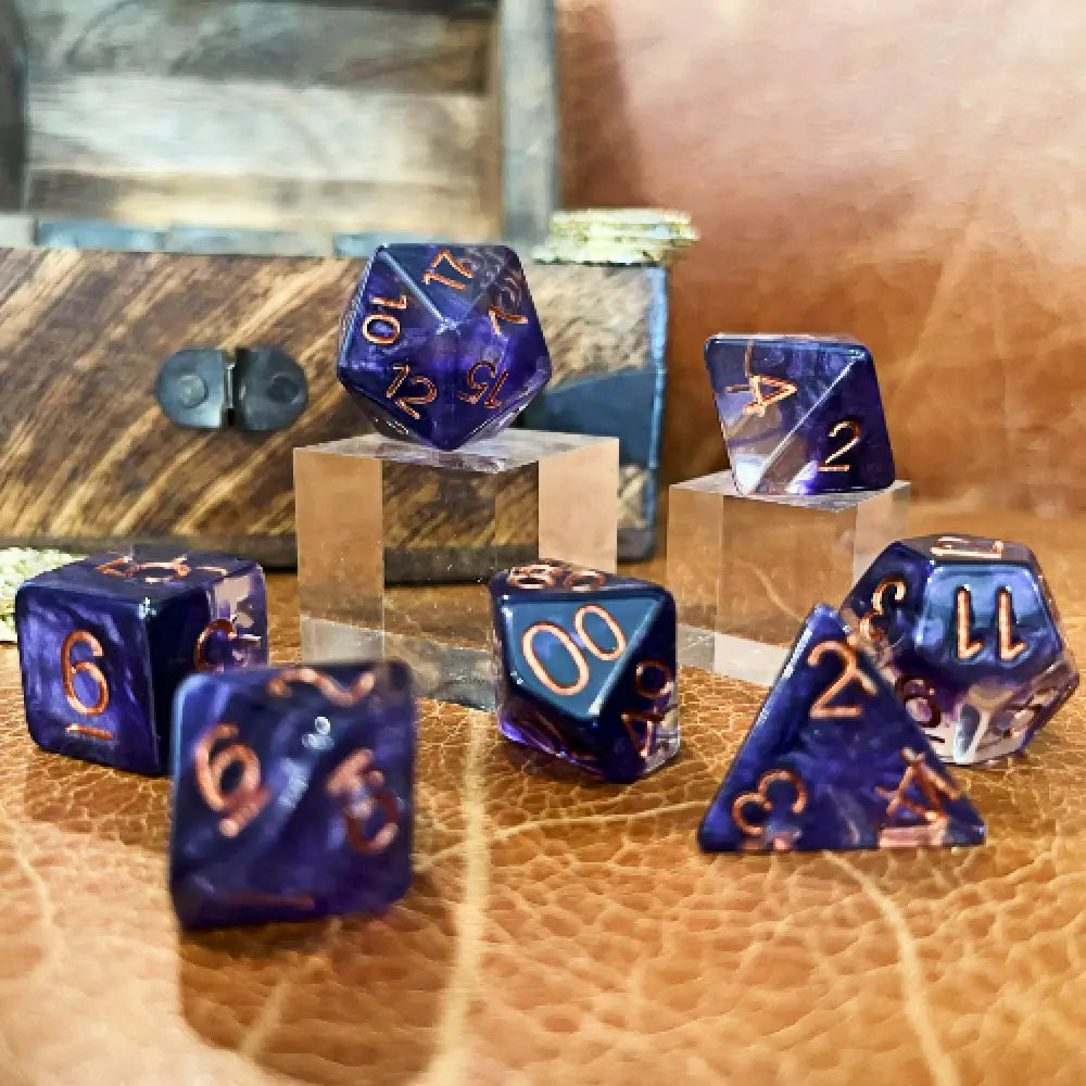 Purple Void Goblin Stones 7Pc Dice Set Resin