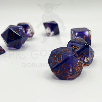 Purple Void Goblin Stones 7Pc Dice Set Resin