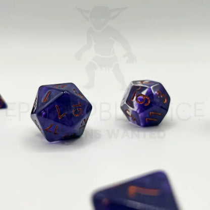 Purple Void Goblin Stones 7Pc Dice Set Resin