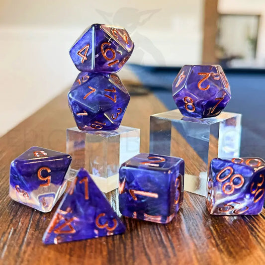 Purple Void Goblin Stones 7Pc Dice Set Resin