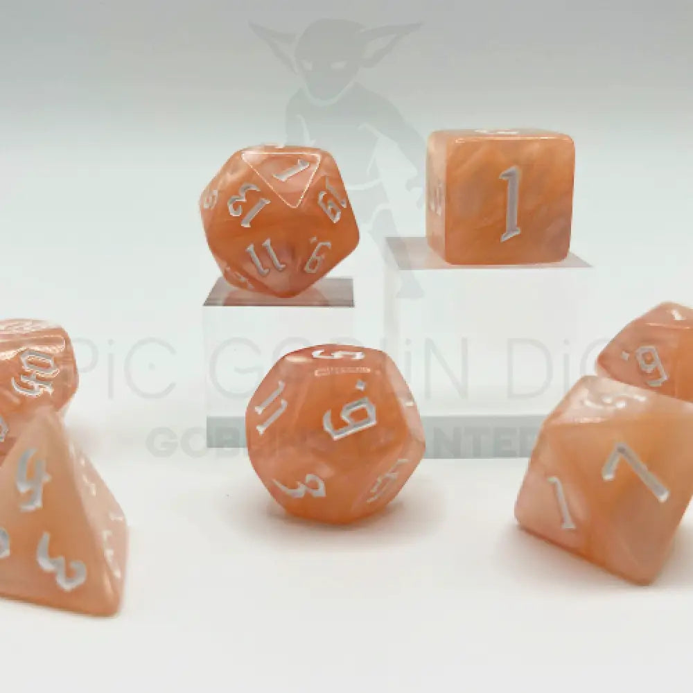 Raw Pearl 7Pc Dice Set Acrylic