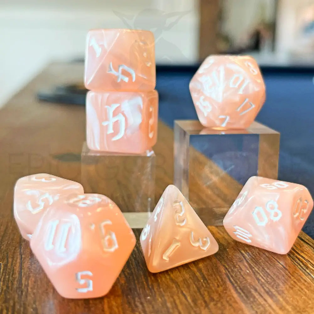 Raw Pearl 7Pc Dice Set Acrylic